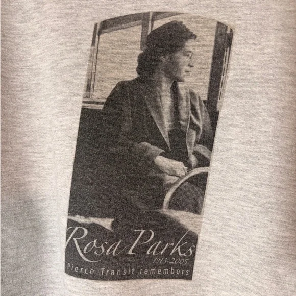 Lounge Light Gray Rosa Parks Graphic Crewneck Casual Sweatshirt - Picture 3 of 4